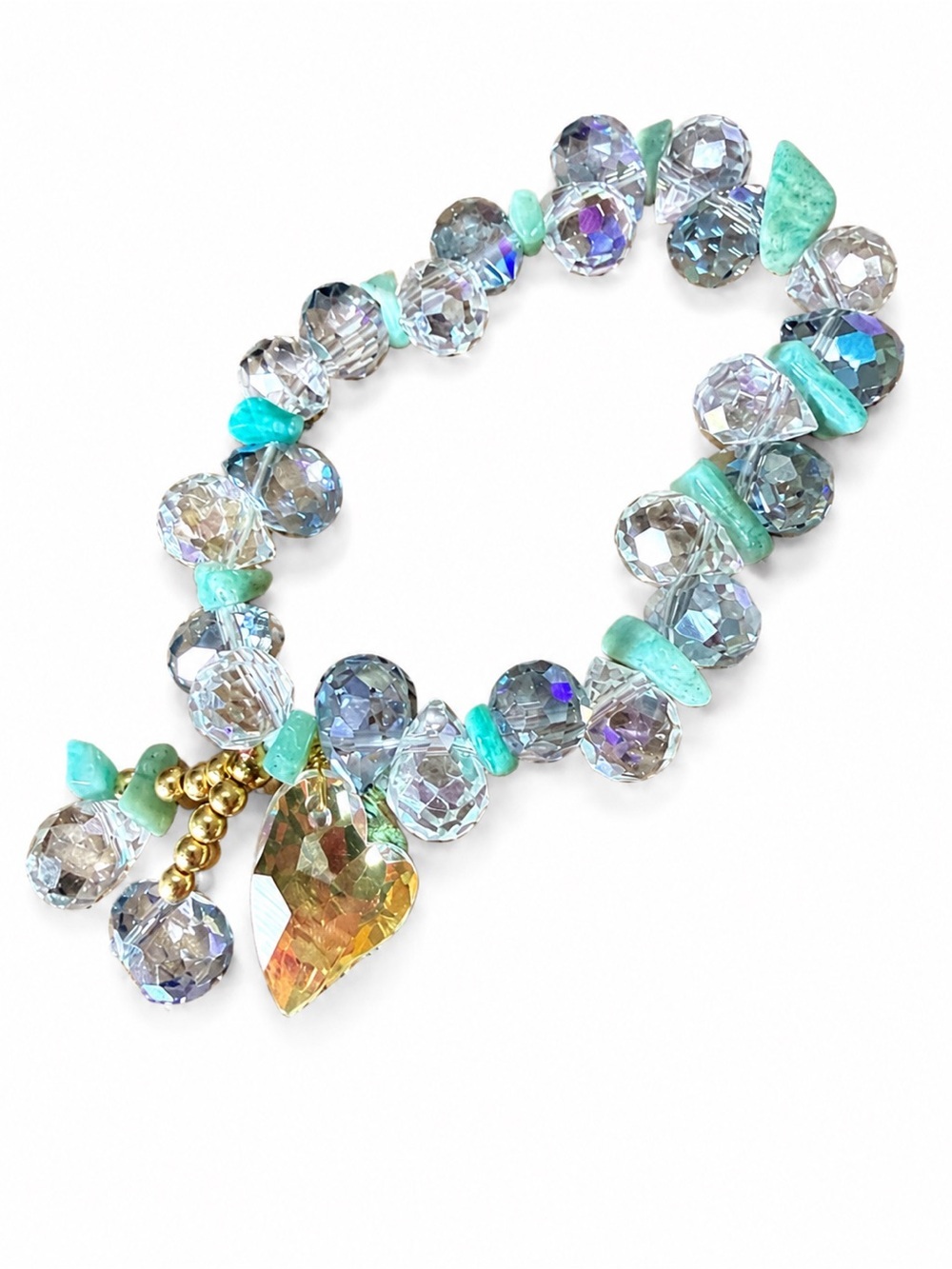 Crystal Glass AB Two Bracelet Stack - Picture 3 of 8